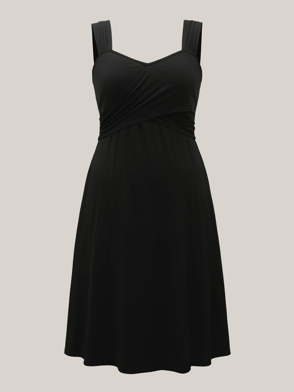 Crosswrap Bodice Pockets Midi Dress